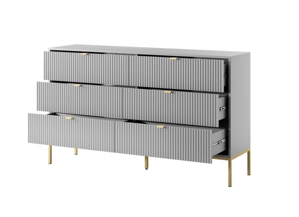 FURNLUX BYRÅ AVON GRÅ & GULD 154CM