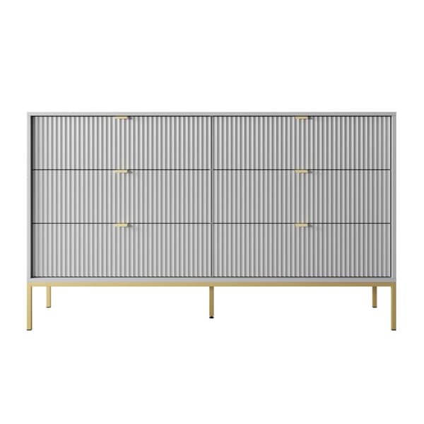 FURNLUX BYRÅ AVON GRÅ & GULD 154CM