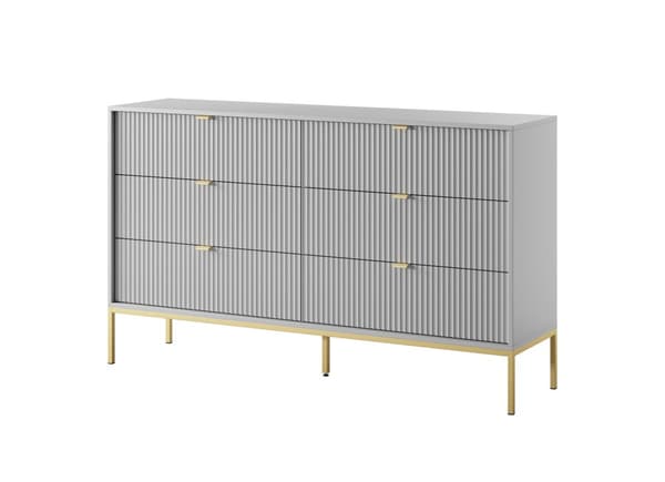 FURNLUX BYRÅ AVON GRÅ & GULD 154CM