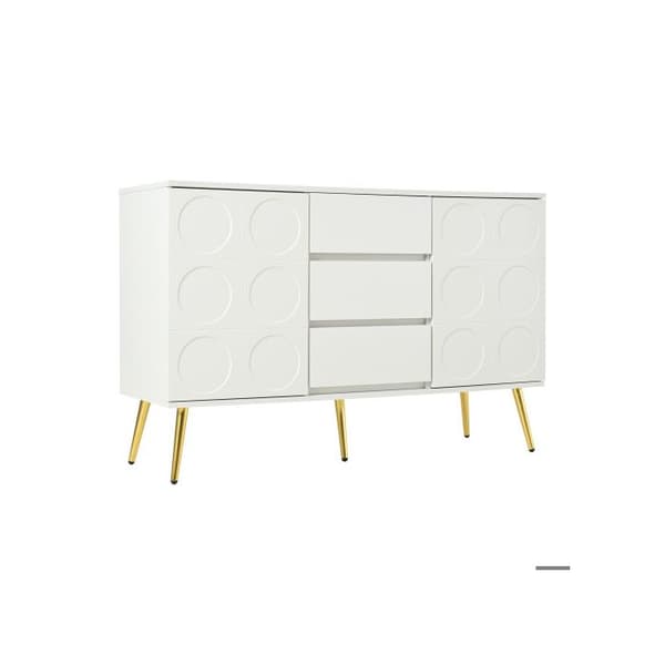 Buffé med 3 lådor och 2 dörrar, byrå, 120 x 40 x 78 cm, vit