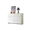 Miniatyrbild 4 av 6: Kommodes 6 lådor - Vit kommod med dörrar och lådor för vardagsrum och sovrum, dimensioner: H82/B120/T40 cm