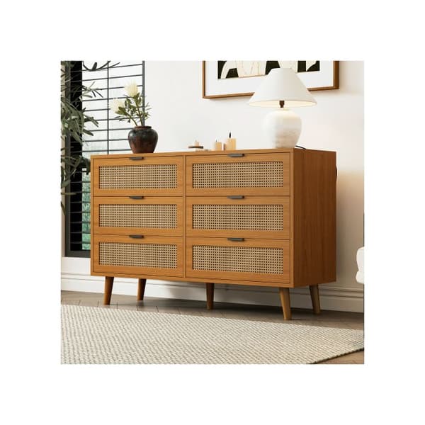 6 Kommoder, träkommod, kommod med metallhandtag, mått: L120/H76.5/T40 cm