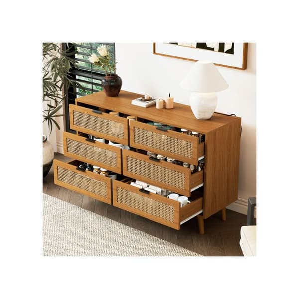 6 Kommoder, träkommod, kommod med metallhandtag, mått: L120/H76.5/T40 cm