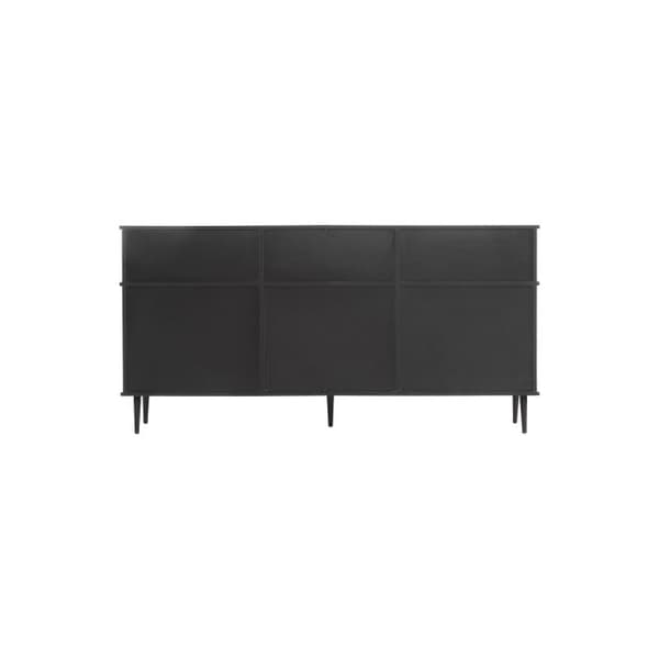 Kommodesk med 4 skjutdörrar och 1 låda, ek kombinerat med svart, mått: 160 L x 40 P x 80 H