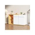 Miniatyrbild 3 av 5: LED Sideboard Bredd 120 cm, Multifunktionell sidobord, 2 dörrar, 2 lådor, skåp med LED-belysning