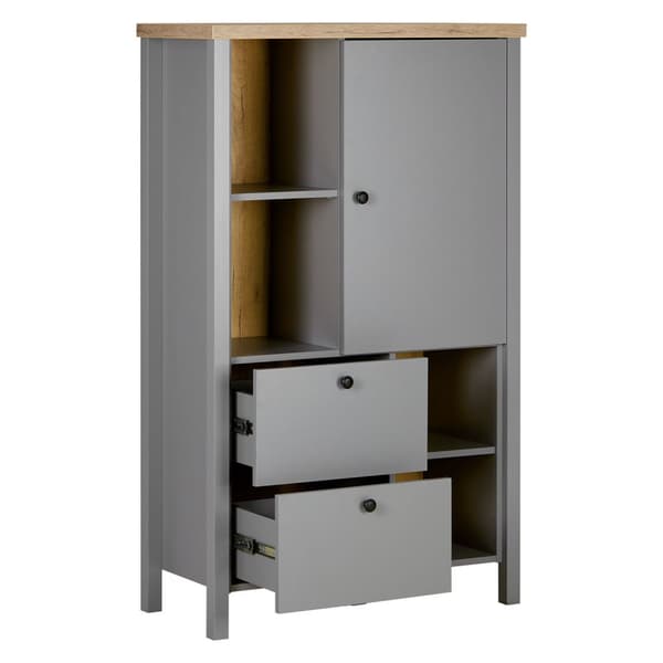 Highboard Sideboard, 85x139x38 cm, Grå