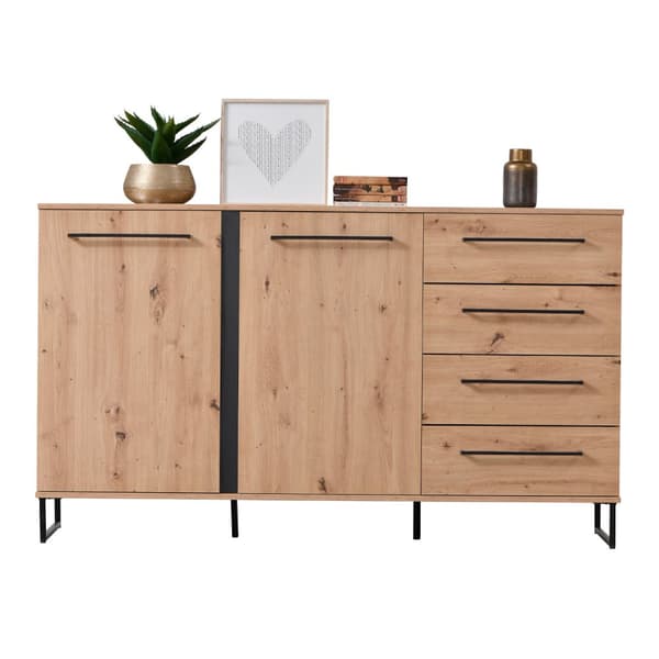 Sideboard Kommode, 159x92.5x42 cm, Sort
