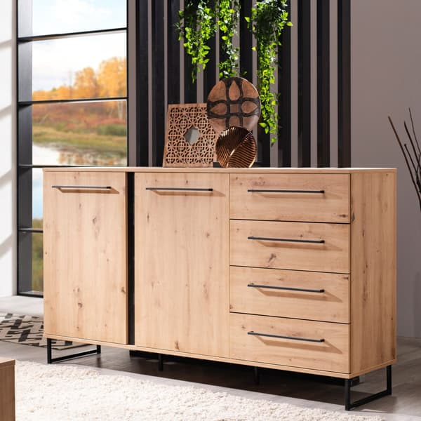 Sideboard Kommode, 159x92.5x42 cm, Sort
