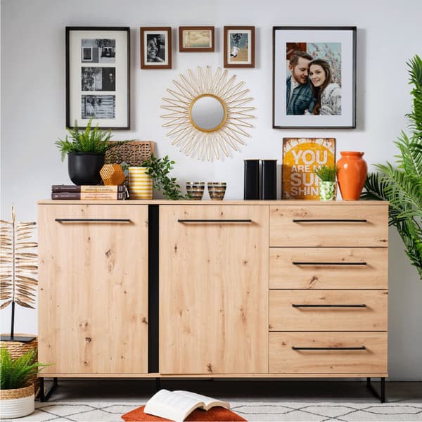 Sideboard Kommode, 159x92.5x42 cm, Sort
