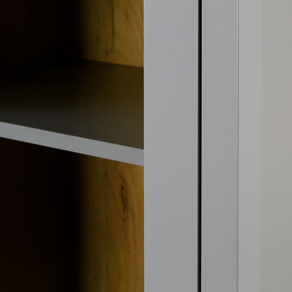 Udstillings Highboard Skab, 55x200x38 cm, Grå