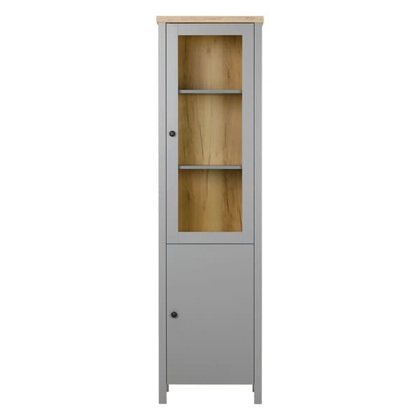 Udstillings Highboard Skab, 55x200x38 cm, Grå