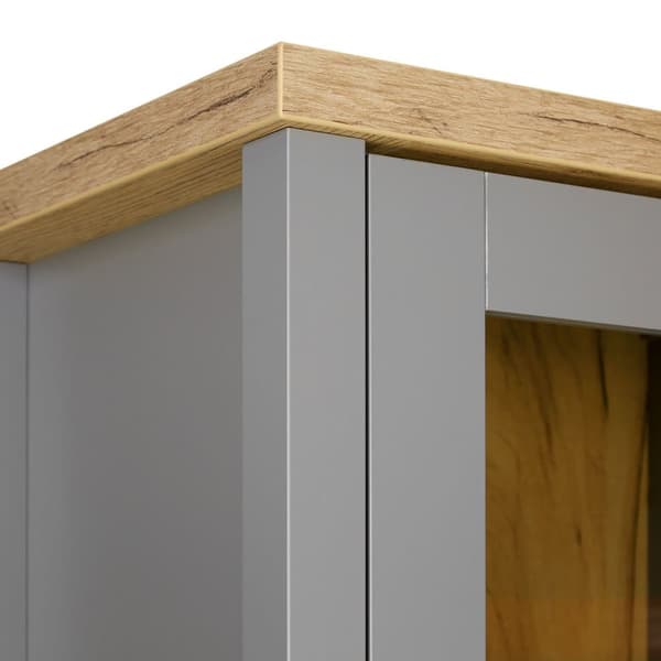 Udstillings Highboard Skab, 55x200x38 cm, Grå