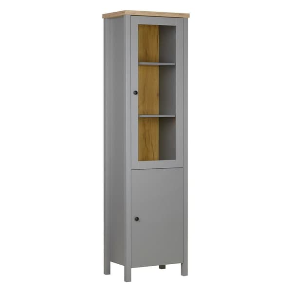 Udstillings Highboard Skab, 55x200x38 cm, Grå