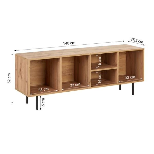 TV-taso, Home, 140x35,5 cm, Tammi