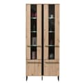 Miniatyrbild 5 av 8: Highboard Skåp, 84.5x193x35 cm, Naturlig och Svart