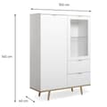Miniatyrbillede 4 af 8: Highboard Sideboard Skab, 100x140x40 cm, Hvid