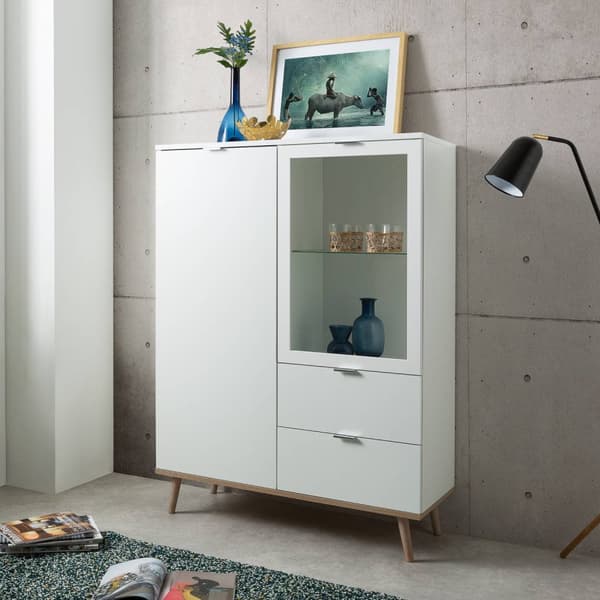Highboard Sideboard Skab, 100x140x40 cm, Hvid