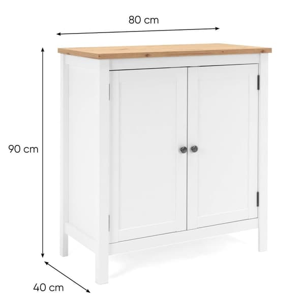 Sidobord Kommod, 80x90x40 cm, Vit
