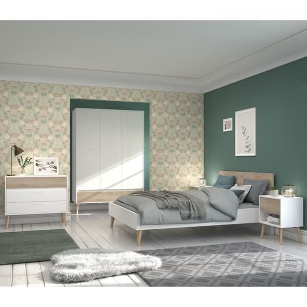 Byrå - AALBORG - 3 lådor - Vit - Skandinavisk stil - 90,8 x 40 x 77,5 - PARISOT