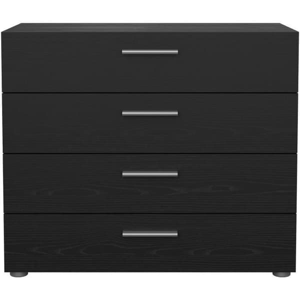 Byrå - 4 lådor - Svart - L80,2 x D40,25 x H68,1 cm