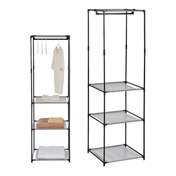 Garderob Kipit WR4205NB Svart Grå Järn Plast 43,5 x 160 x 50 cm