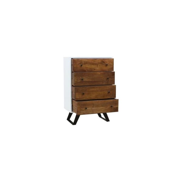 Byrå DKD Home Decor Vit 70 x 40 x 105 cm Metall Mangoträ