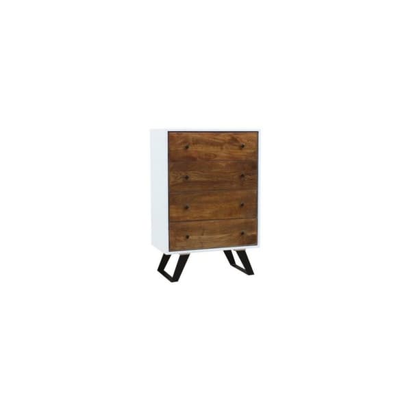 Byrå DKD Home Decor Vit 70 x 40 x 105 cm Metall Mangoträ
