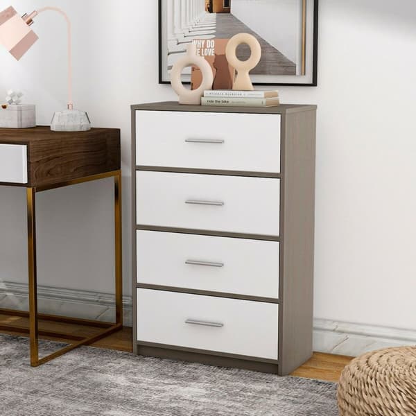 Kommod Max Home Vit Grå Modern 58 x 91 x 30 cm