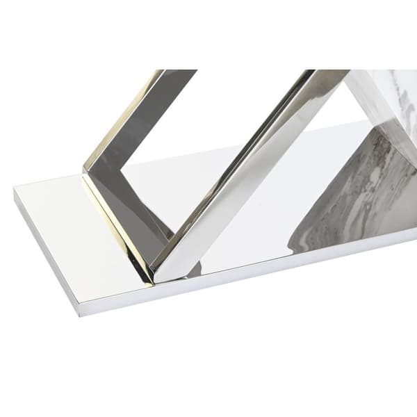 Hallbord DKD Home Decor Hvid Grå Sølvfarvet 120 x 40 x 75 cm