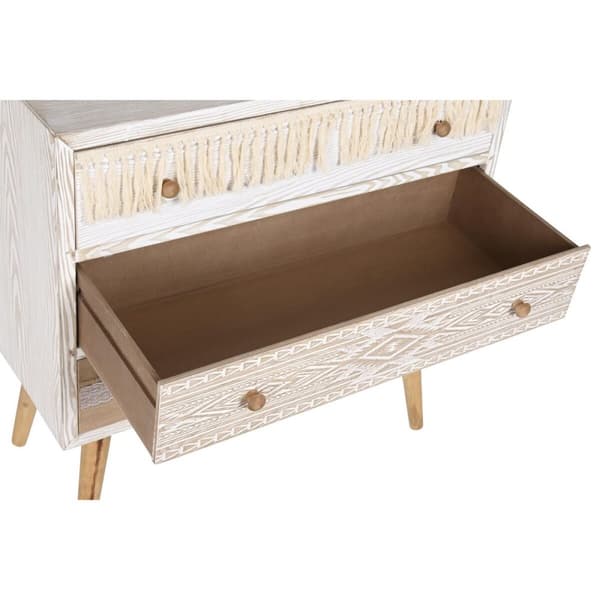 Kommode DKD Home Decor Gran Natur Bomuld Hvid (80 x 35 x 80 cm)