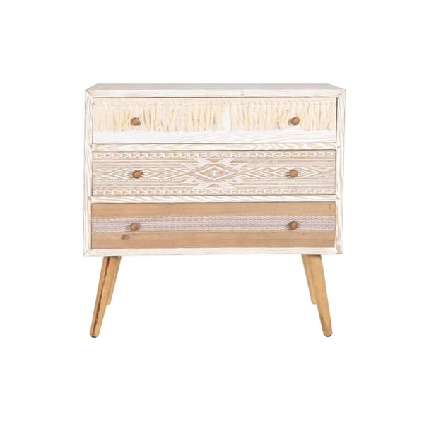 Kommode DKD Home Decor Gran Natur Bomuld Hvid (80 x 35 x 80 cm)