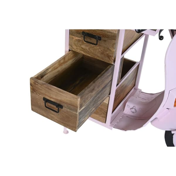 Kommode DKD Home Decor 100 x 68 x 105 cm Metal Motorcykel Lyserød Mangotræ