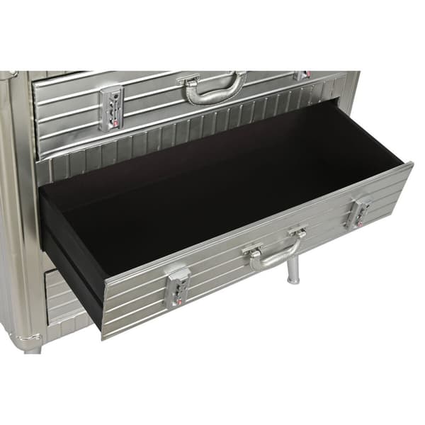 Kommode Home ESPRIT Sølvfarvet Metal Træ MDF Vintage 80 x 39 x 82 cm
