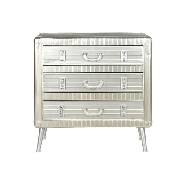 Kommode Home ESPRIT Sølvfarvet Metal Træ MDF Vintage 80 x 39 x 82 cm