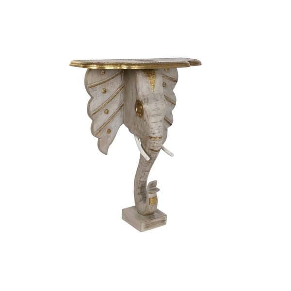 Mottagare DKD Home Decor Vit Grå Gyllene 80 x 30 x 96 cm Elefant