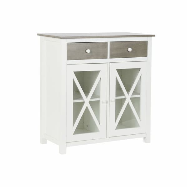 Kommode DKD Home Decor Hvid Grå Krystal Poppel Cottage 80 x 40 x 85 cm
