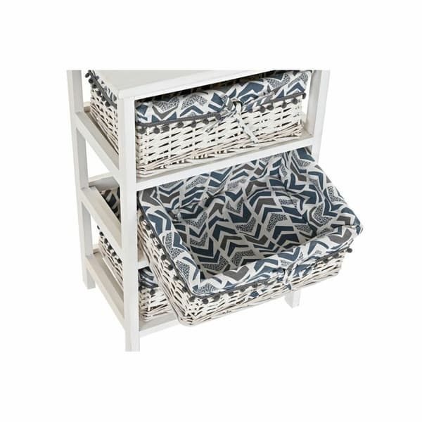 Kommode DKD Home Decor Blå Hvid flet Paulonia træ 40 x 29 x 59 cm