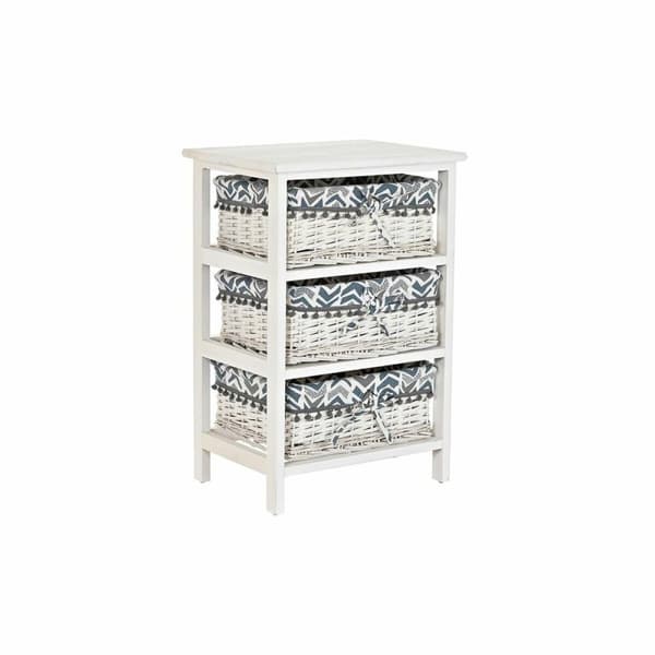 Kommode DKD Home Decor Blå Hvid flet Paulonia træ 40 x 29 x 59 cm