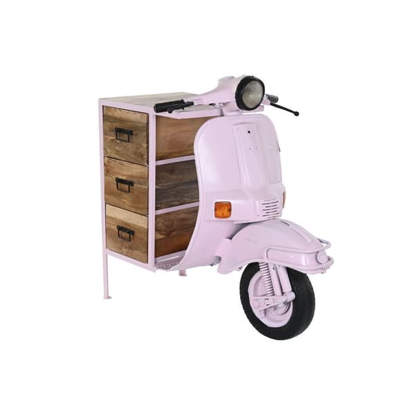Byrå DKD Home Decor 100 x 68 x 105 cm Metall Motorcykel Ljusrosa Mangoträ