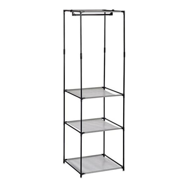 Vaatekaappi Kipit WR4205NB Musta Harmaa Rauta Muovinen 43,5 x 160 x 50 cm