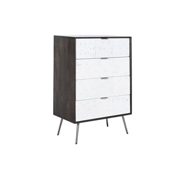 Lipasto DKD Home Decor 70 x 40 x 105 cm Valkoinen Tummanruskea Mangopuu
