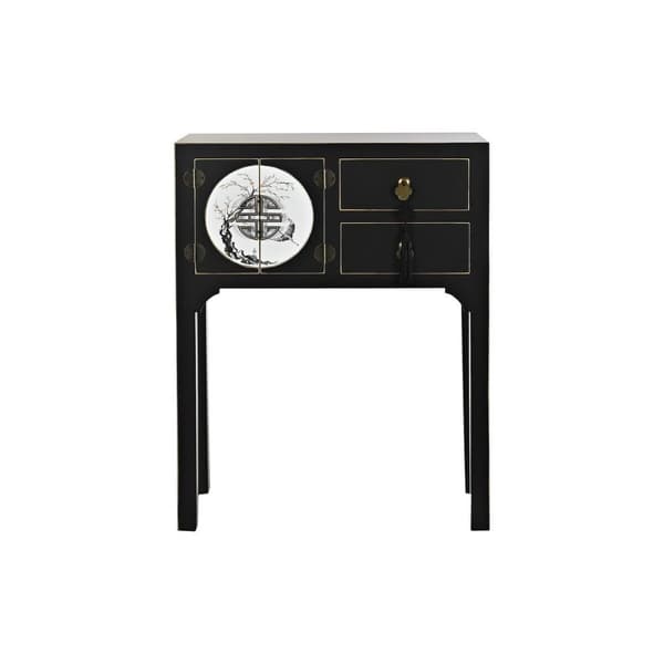 Hallipöytä DKD Home Decor Valkoinen Musta Kullattu 63 x 28 x 83 cm
