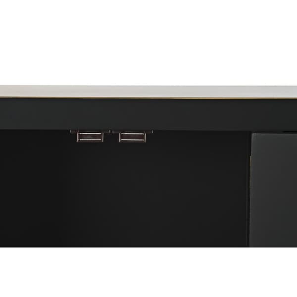 Hallipöytä DKD Home Decor Valkoinen Musta Kullattu 63 x 28 x 83 cm