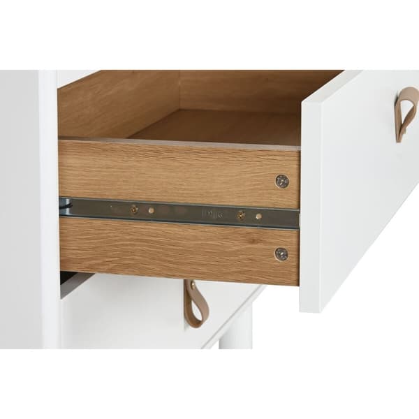 Kommode Home ESPRIT Hvid Natur polypropylen Træ MDF 80 x 40 x 117 cm
