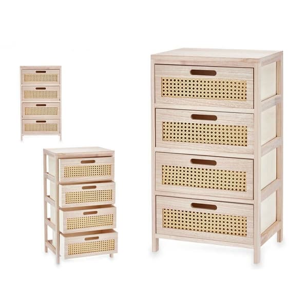 Byrå Rattan Naturell 40 x 73 x 29 cm 4 lådor