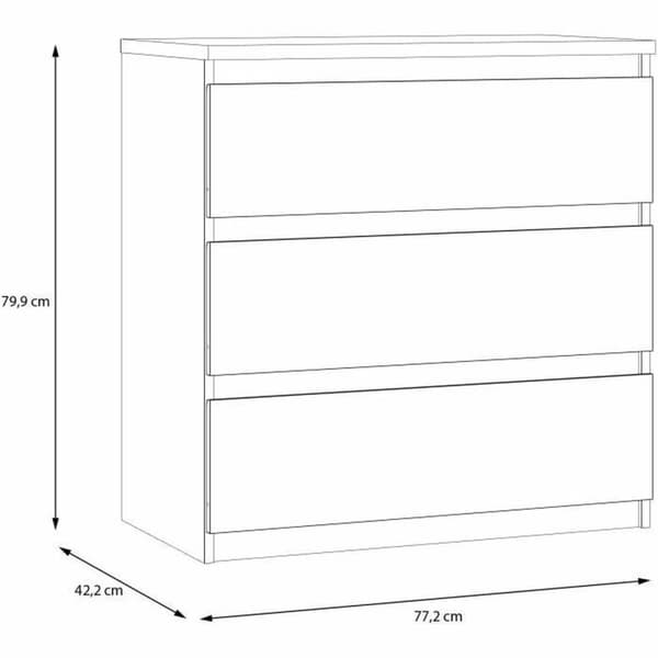 Kommod CHELSEA Grå Antracitgrå 77,2 x 42,2 x 79,9 cm