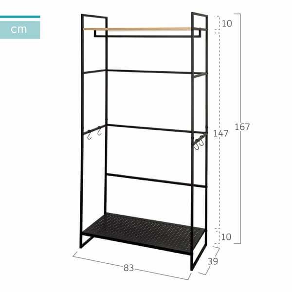 Skab Max Home Stål Melamin spånplade 83 x 167 x 39 cm