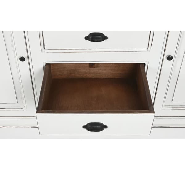 Display Stand Home ESPRIT Hvid Krystal Mangotræ 170 x 45 x 200 cm