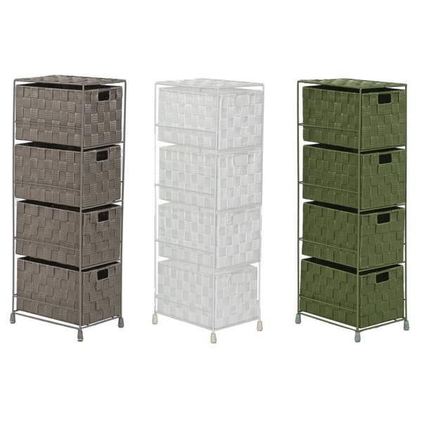 Kommode Home ESPRIT Grøn Grå Flødefarvet 24 x 18 x 68 cm (3 enheder)