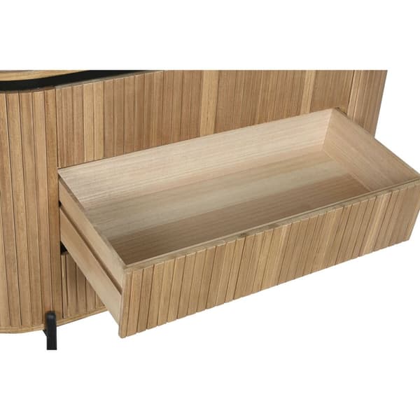 Kommod Home ESPRIT Svart Naturell Metall Paulowniaträ 110 x 39 x 72 cm
